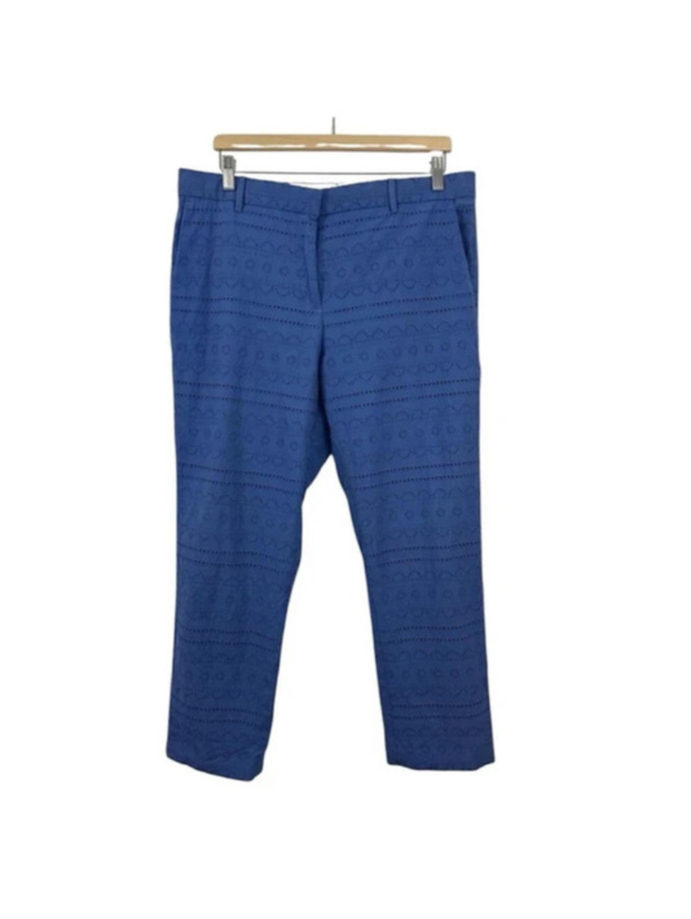 Ann Taylor Women's Blue Eyelet Embroidered Pants Size 12